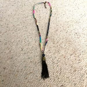 Long detailed surfer girl necklace